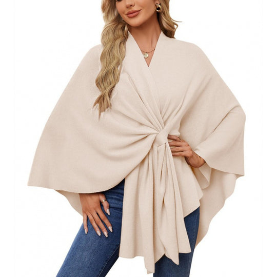 Damen modischer Wickelmantel mit trendigem Design EB