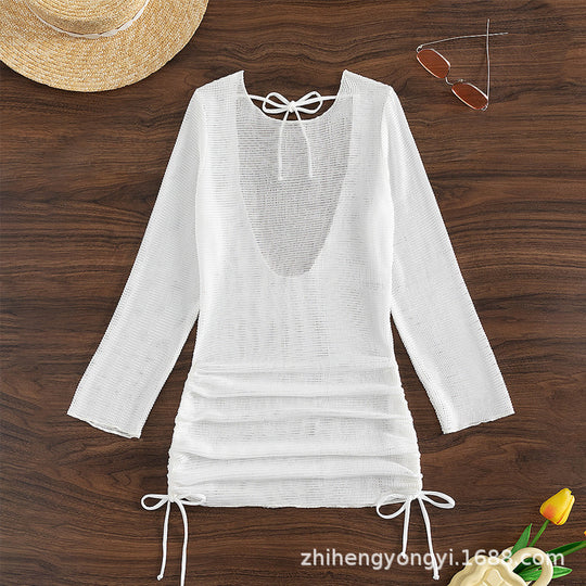Damen Strandkleid mit eleganten Rüschendetails EB