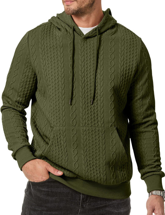 Herren Kapuzenpullover mit strukturiertem Kabelstrickmuster EB