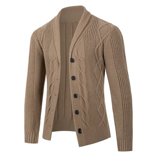 Herren Strickjacke mit modernen Kabelmustern und bequemen Passform EB