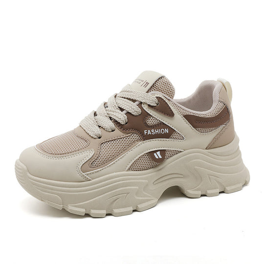 Damen sportive Chunky Sneakers mit atmungsaktivem Mesh-Obermaterial und dämpfendem Sohlenprofil EB