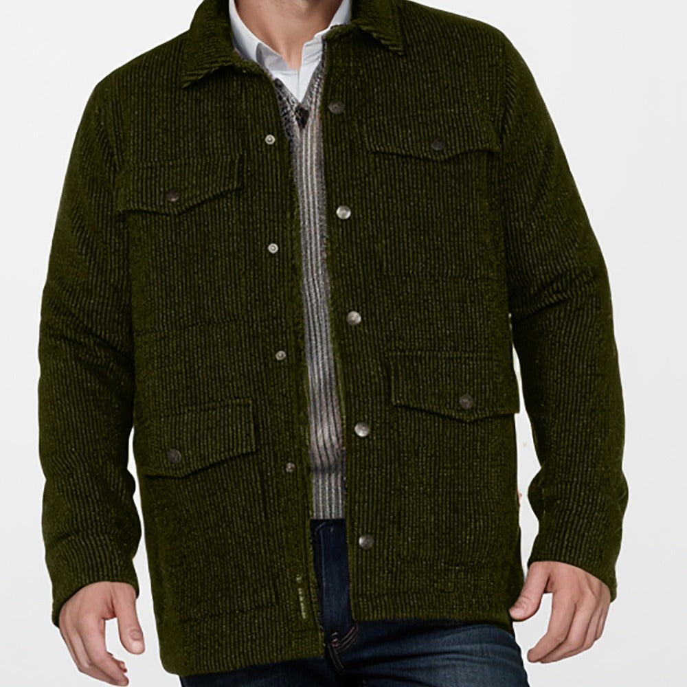 Herren robuste Baumwolljacke im lässigen Design mit aufgesetzten Taschen EB