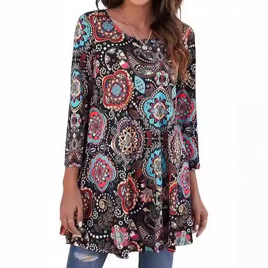 Damen Tunika mit einzigartigem Mandala-Druck EB