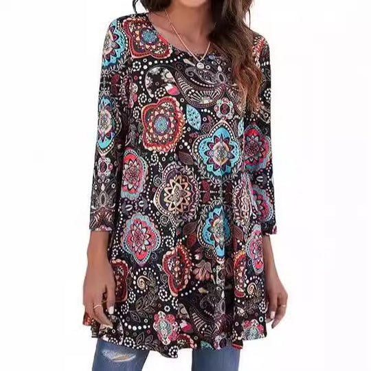 Damen Tunika mit einzigartigem Mandala-Druck EB
