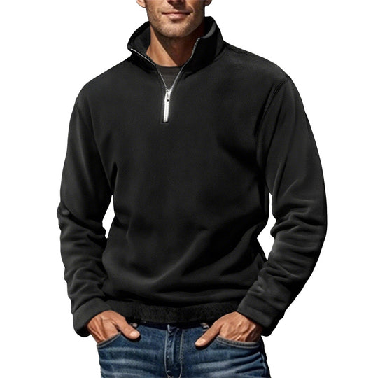 Herren Thermo-Fleecejacke mit Hochkragen und dekorativem Reißverschluss EB