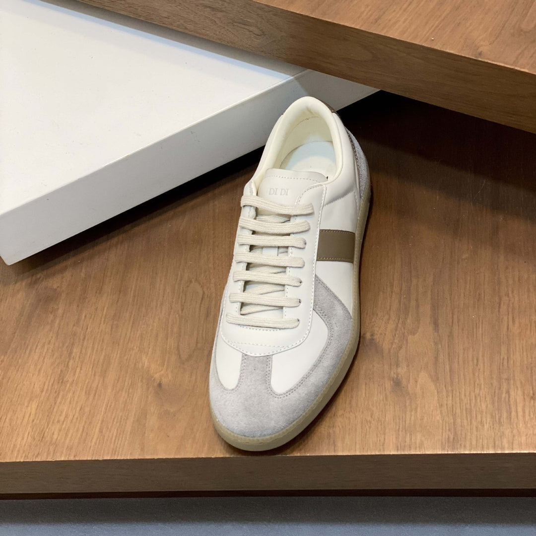 Damen modische Sneakers mit hochwertiger Leder- und Wildlederkombination EB