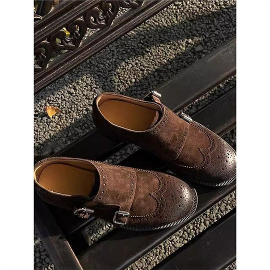 Damen elegante Schnürschuhe mit doppelter Schnalle EB
