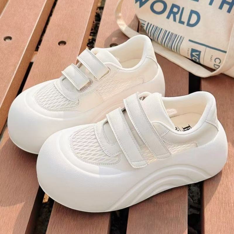 Damen Schnürsenkel Sneakers mit erhöhtem Plateau und atmungsaktiven Mesh-Einsätzen EB