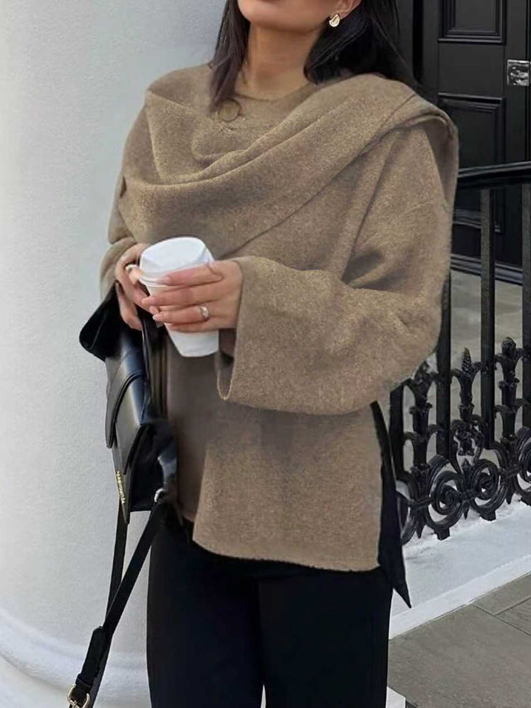 Damen Wickeljacke mit lässigem Schnitt und hochgeschlossenem Design EB