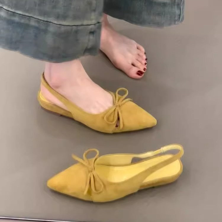 Damen Sling-Ballerinas mit dekorativem Schleifendetail und komfortablem Fußbett EB