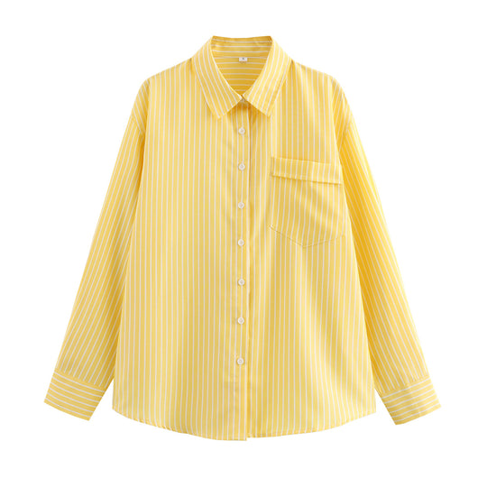Damen nan lockere Oversize-Hemdbluse mit klassischem Kragen, durchgehender Knopfleiste und abgerundetem Saum EB