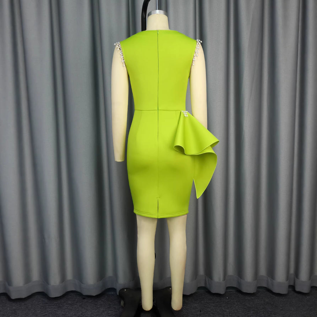 Damen Elegantes Cocktailkleid mit voluminösem Rüschenelement EB