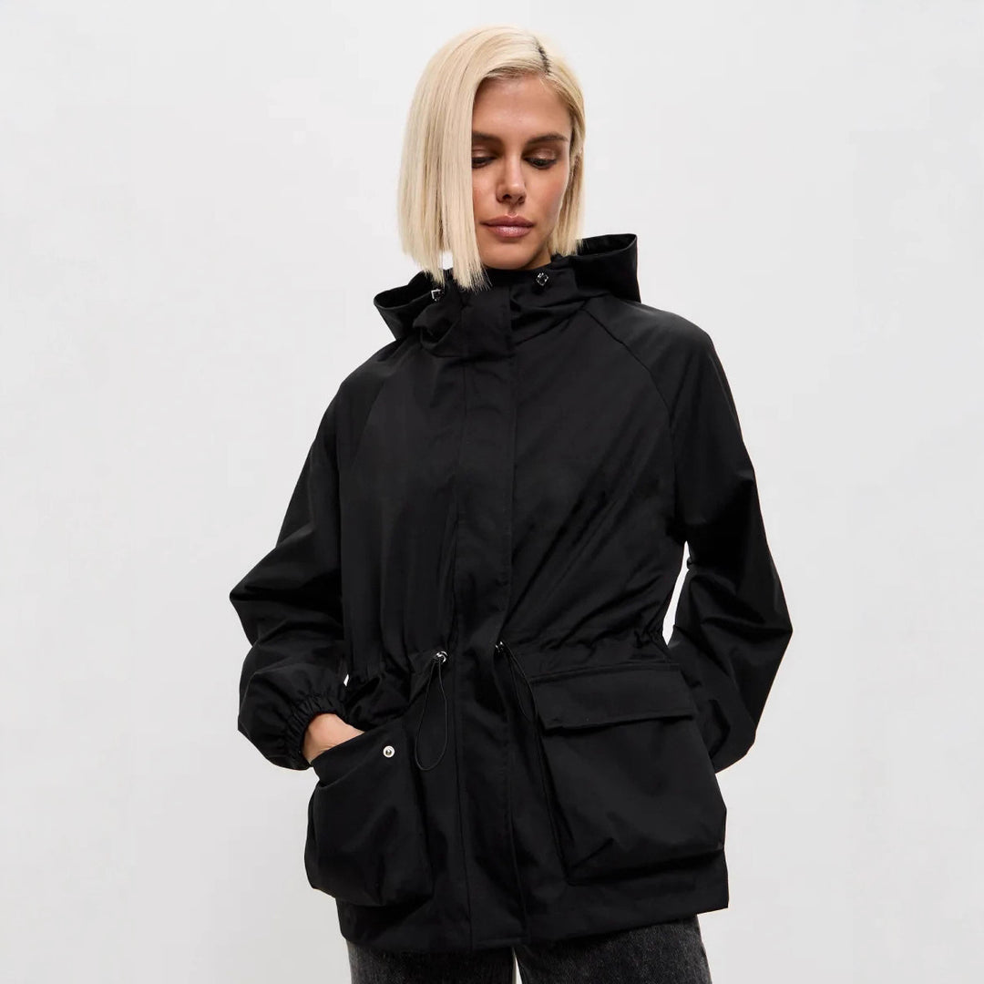 Damen lässige wasserdichte Jacke mit verstellbarem Bund EB