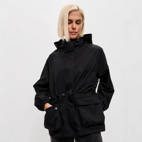 Damen lässige wasserdichte Jacke mit verstellbarem Bund EB