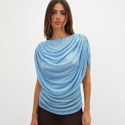 Damen Elegantes Drapiertes Oberteil mit edlen Akzenten EB