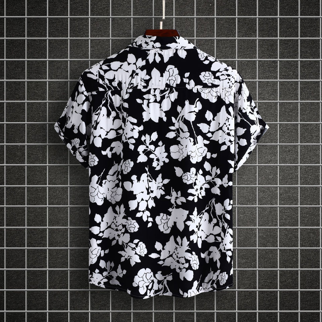 Damen Kurzarmhemd mit floralem Design und lässiger Passform EB