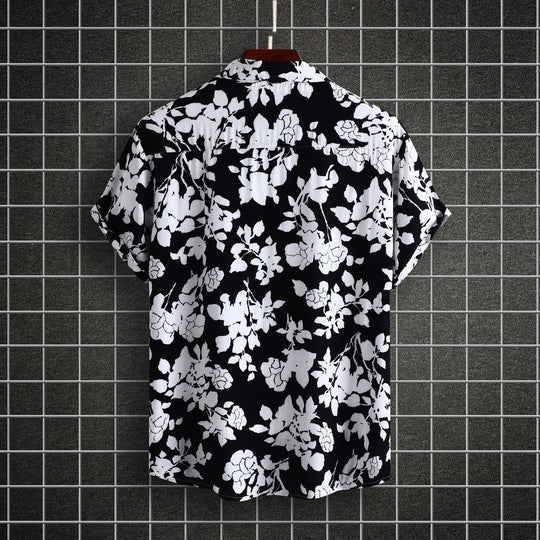 Damen Kurzarmhemd mit floralem Design und lässiger Passform EB