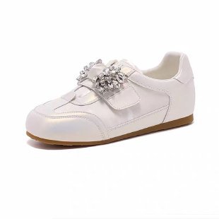 Damen modische Slip-On Sneakers mit funkelndem Schmuckdetail EB