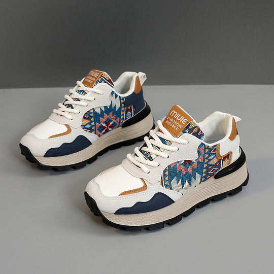 Damen Sportliche Sneakers mit einzigartigem Tribal-Muster und atmungsaktiver Mesh-Oberfläche EB