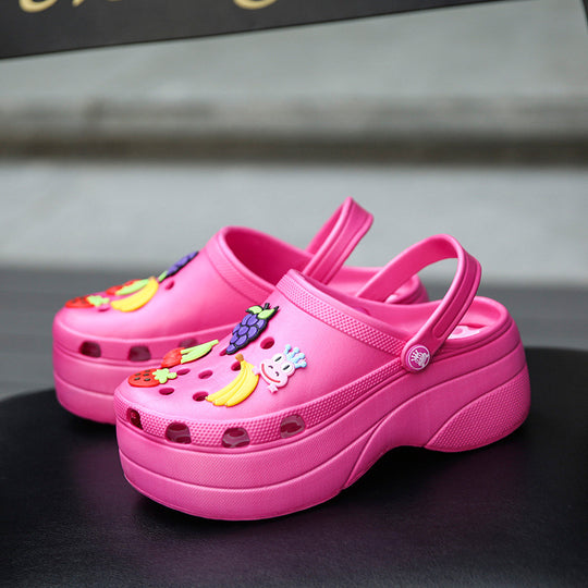 Damen Komfortable Freizeitclogs mit bunten 3D-Anhänger EB