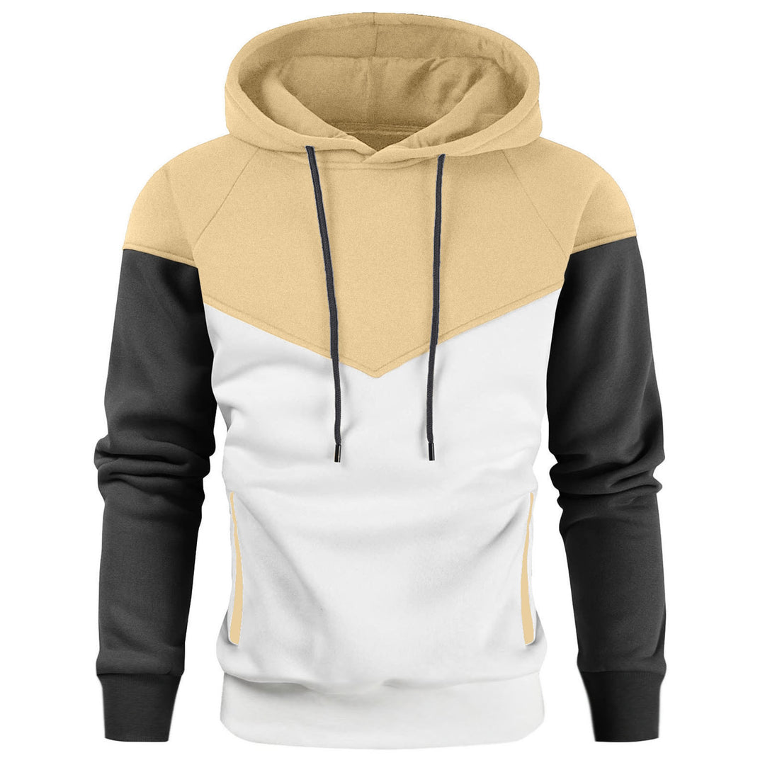 Herren modischer Kapuzenpullover mit geometrischem Farbspiel EB