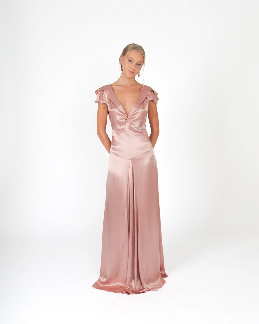 Damen Elegante und fließende Satin-Jumpsuit EB
