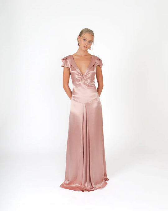 Damen Elegante und fließende Satin-Jumpsuit EB