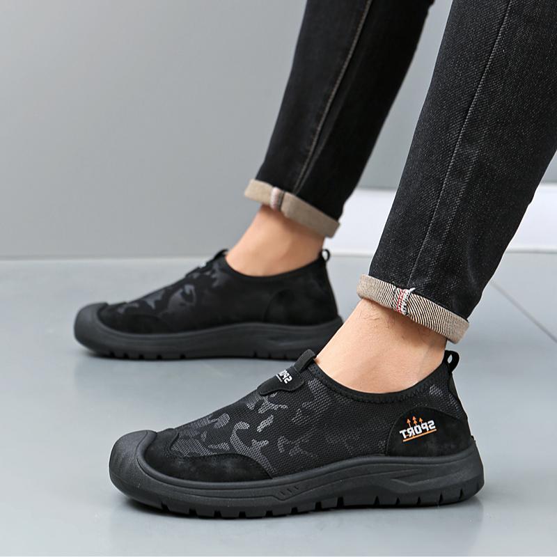 Damen Sportliche Slip-On Schuhe mit atmungsaktiver Netzstruktur und verstärktem Zehenbereich EB