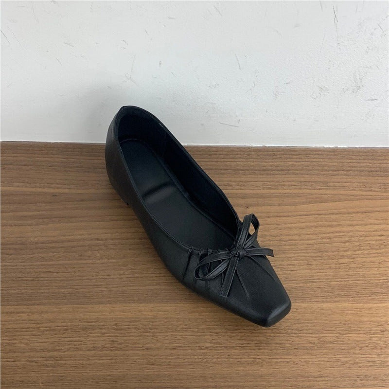 Damen elegante Ballerinas mit modischer Schleifenverzierung EB