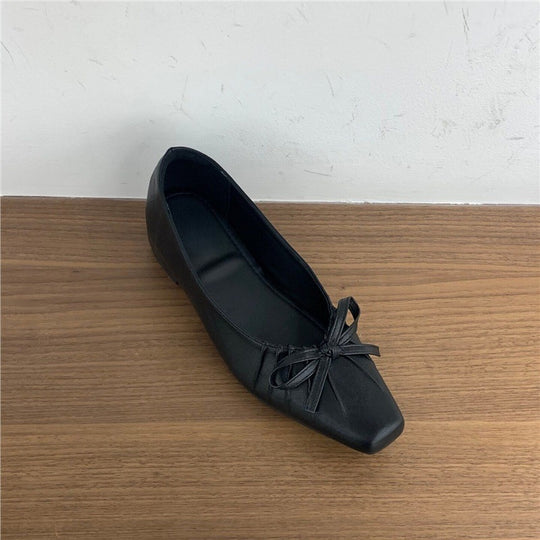 Damen elegante Ballerinas mit modischer Schleifenverzierung EB