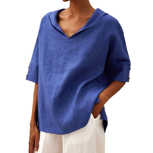 Damen Lässige Bluse mit floralem Muster und modernem Kragen EB