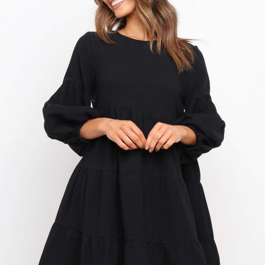 Damen romantisches Sommerkleid mit voluminösen Ärmeln und Rüschendetails EB