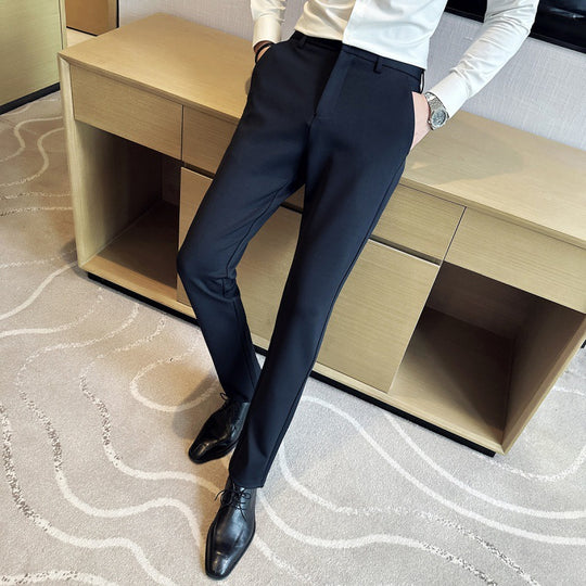Herren elegante Anzughose aus leichtemStretchmaterial mit seitlichen Taschen EB