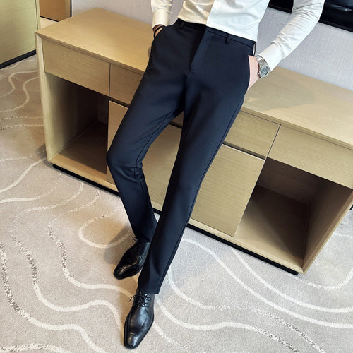 Herren elegante Anzughose aus leichtemStretchmaterial mit seitlichen Taschen EB