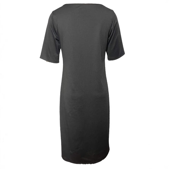 Damen Elegantes Blusen-Kleid mit floralen Spitze-Ärmeln und schwingendem Saum EB