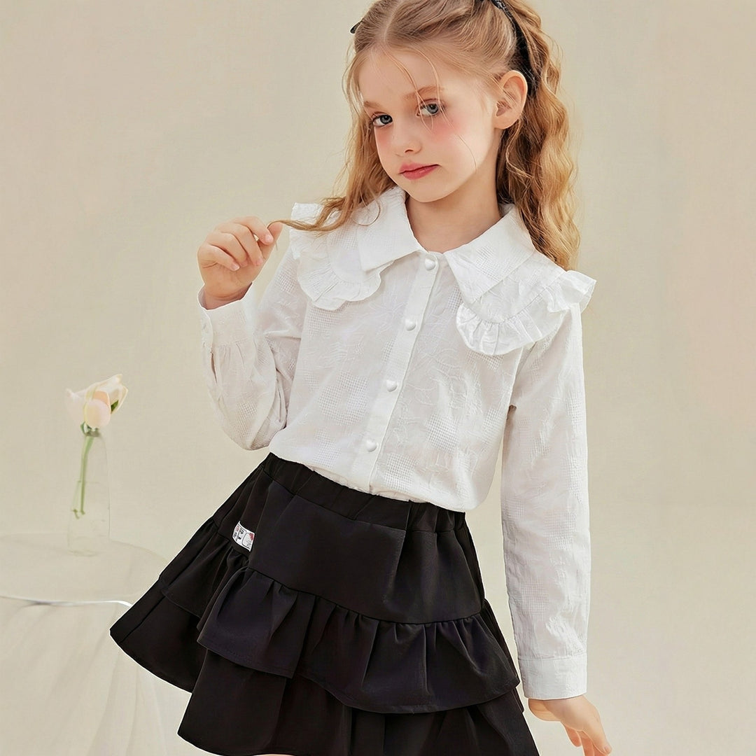 Mädchen Bluse mit Rüschenkragen EB