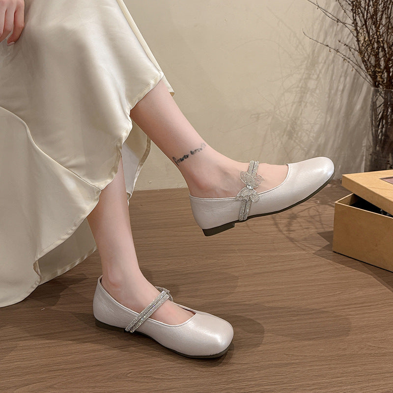 Damen elegante Ballerinas mit dekorativem Schleifen-Detail und rutschfester Sohle EB