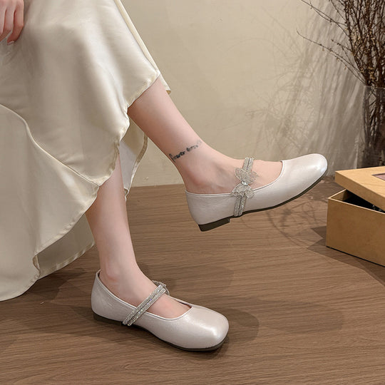 Damen elegante Ballerinas mit dekorativem Schleifen-Detail und rutschfester Sohle EB