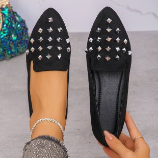 Damen elegante Slipper mit funkelnden Strass-Applikationen EB