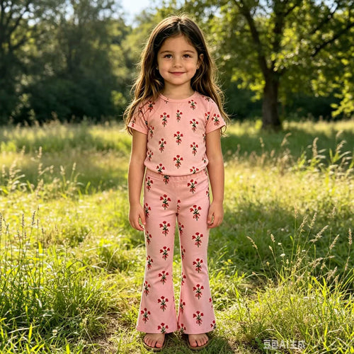 Mädchen Leggings mit floralen Applikationen EB