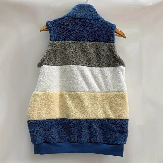 Damen kuschelige Fleece-Jacke mit hohen Kragen und praktischen Reißverschlusstaschen EB