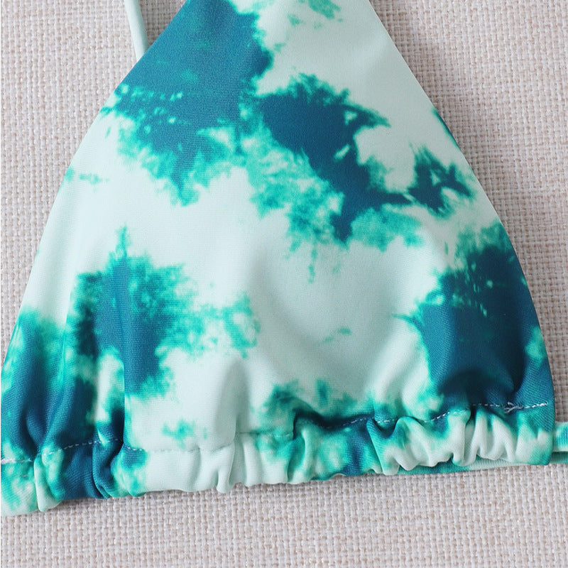 Damen Triangel-Bikini mit modischem Batikdesign EB