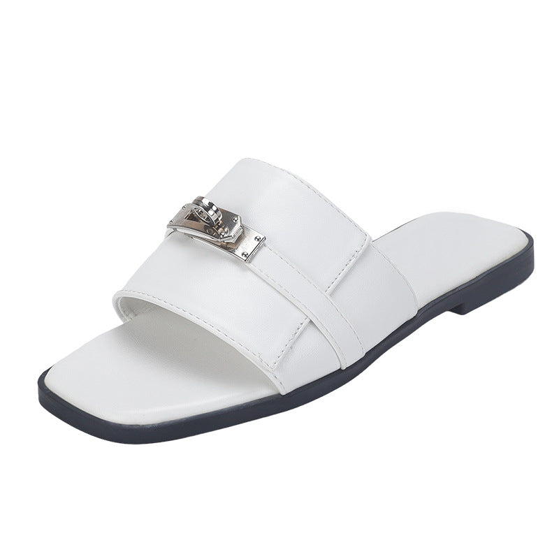 Damen Komfortable Slides mit modischem Riemendesign EB
