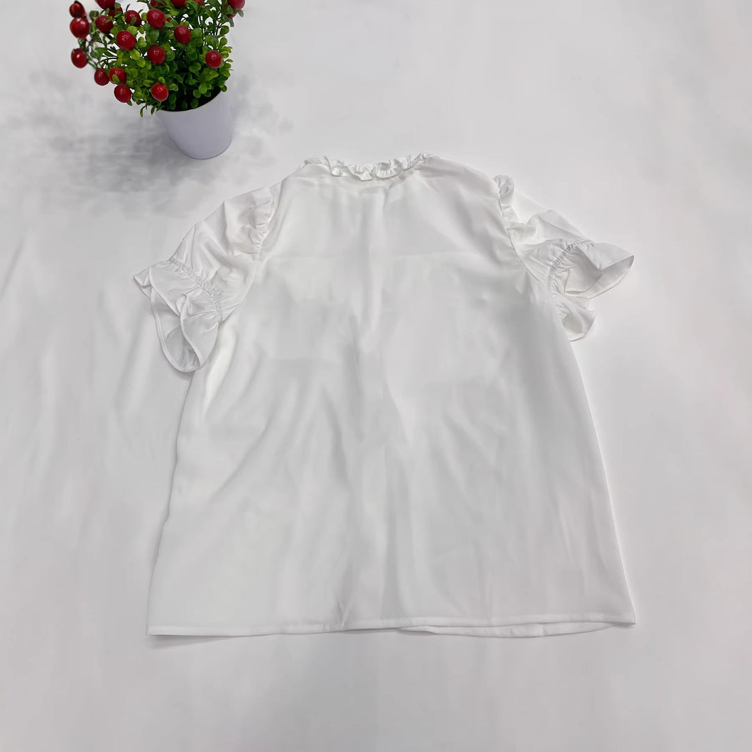 Damen Elegantes Blusenshirt mit Rüschendetails EB