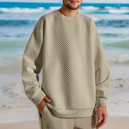 Herren Oversized Sweatshirt mit strukturiertem Design und praktischen Seitentaschen EB