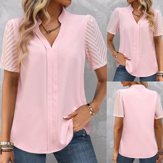 Damen Chic Bluse mit strukturierter Spitze EB