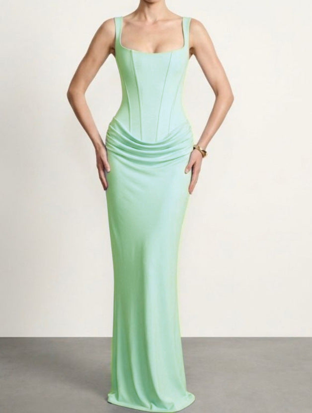 Damen elegantes Abendkleid mit raffinierten Drappierungen EB