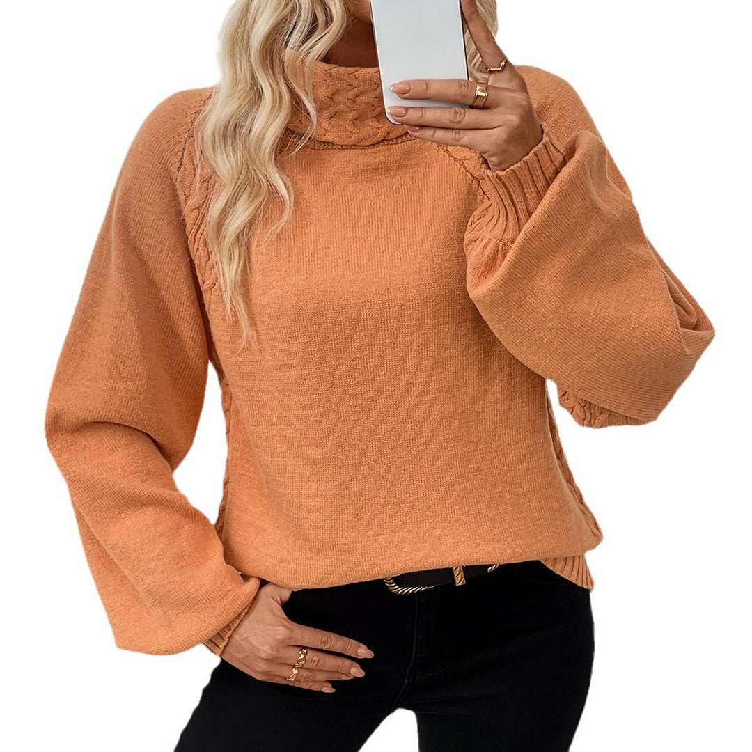 Damen Strickpullover mit hohem Kragen EB
