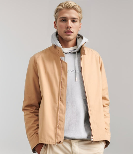 Herren moderne Bomberjacke mit innovativem Stehkragen EB