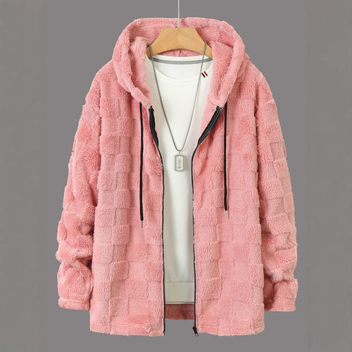Damen Flauschige Fleecejacke mit Kapuze EB